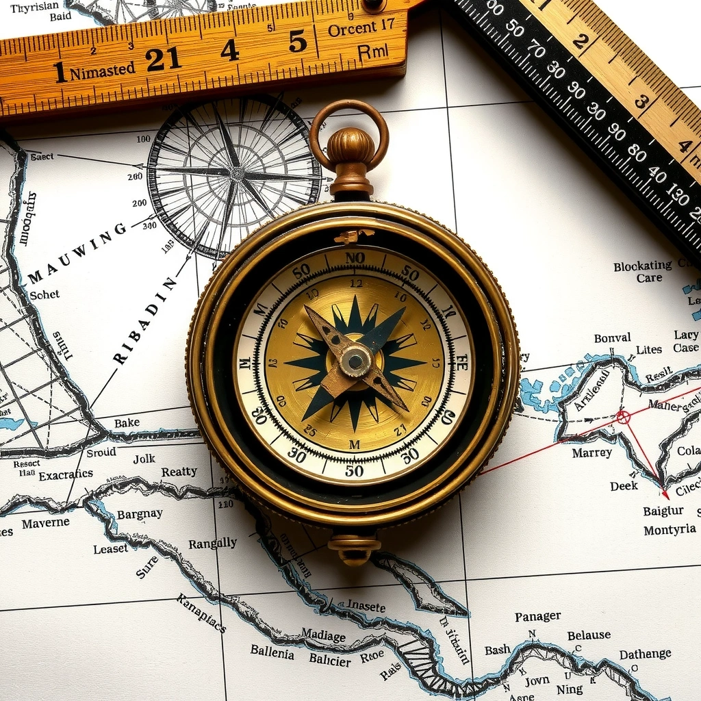 Kompass auf Karte